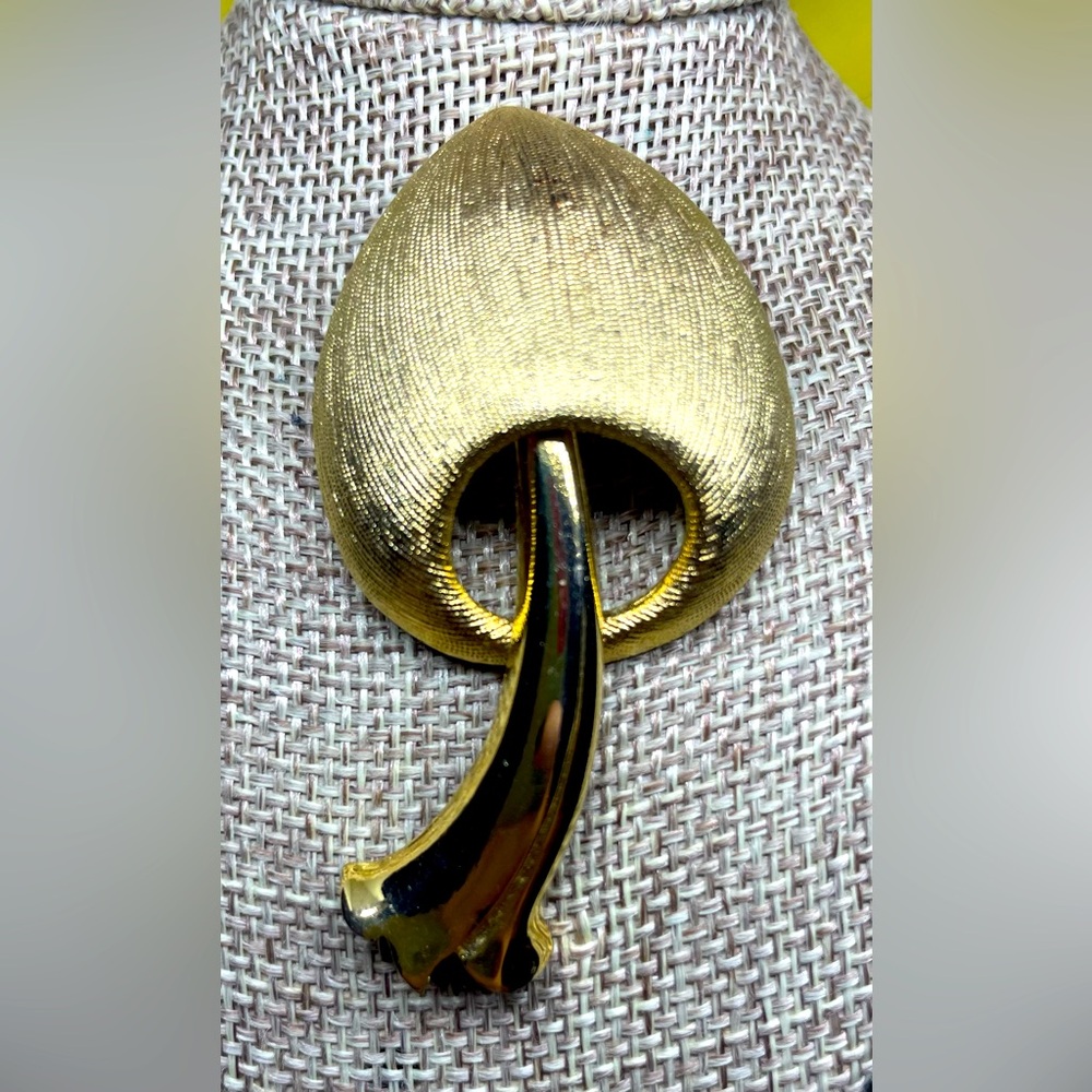 Golden Mushroom Brooch
